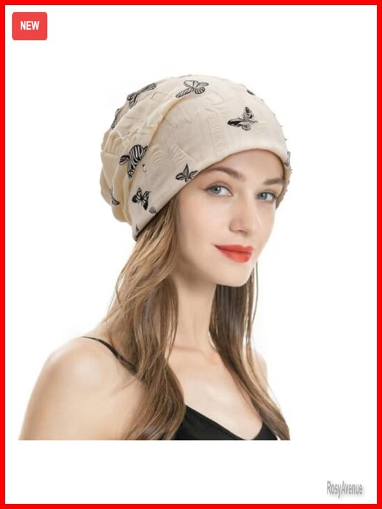 Knit Slouchy Beanie Hat Thin Stretch Skull Cap for Women main image 4